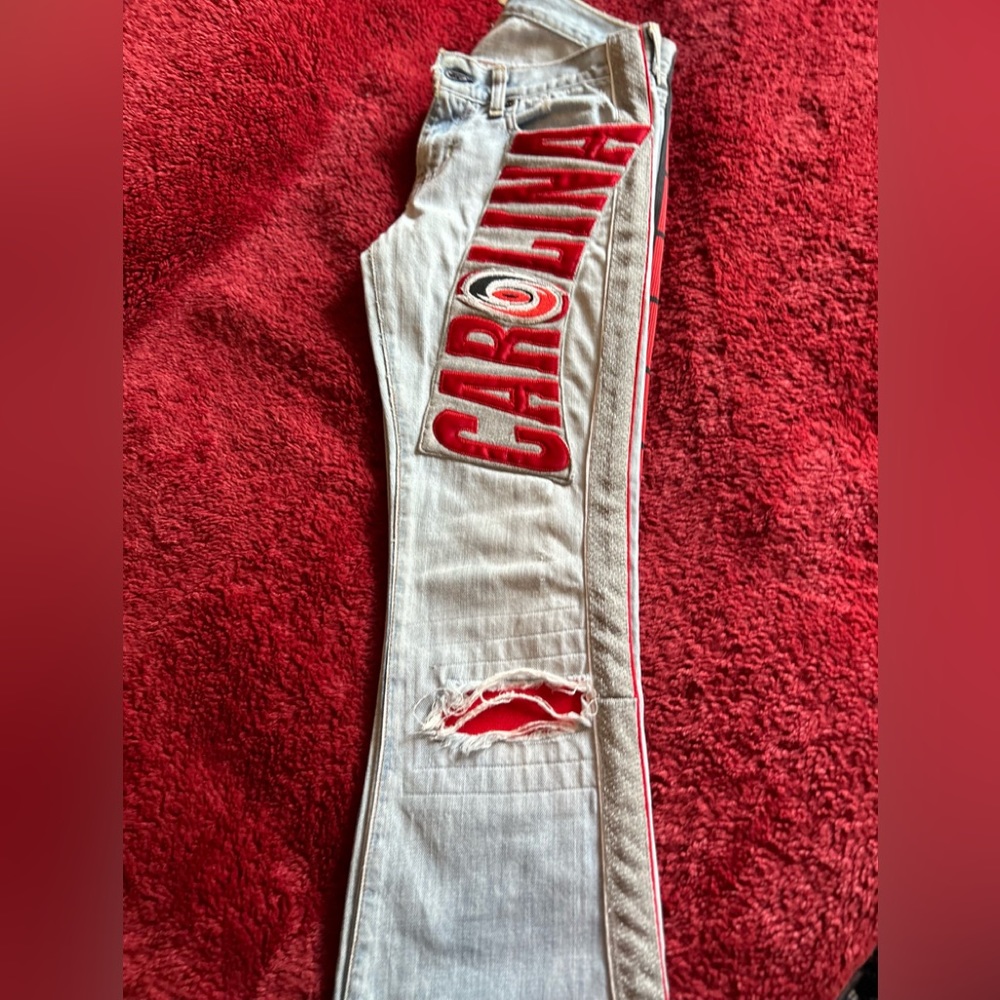 💞CUSTOMIZED💞 Carolina Hurricanes Jeans 2 LONG